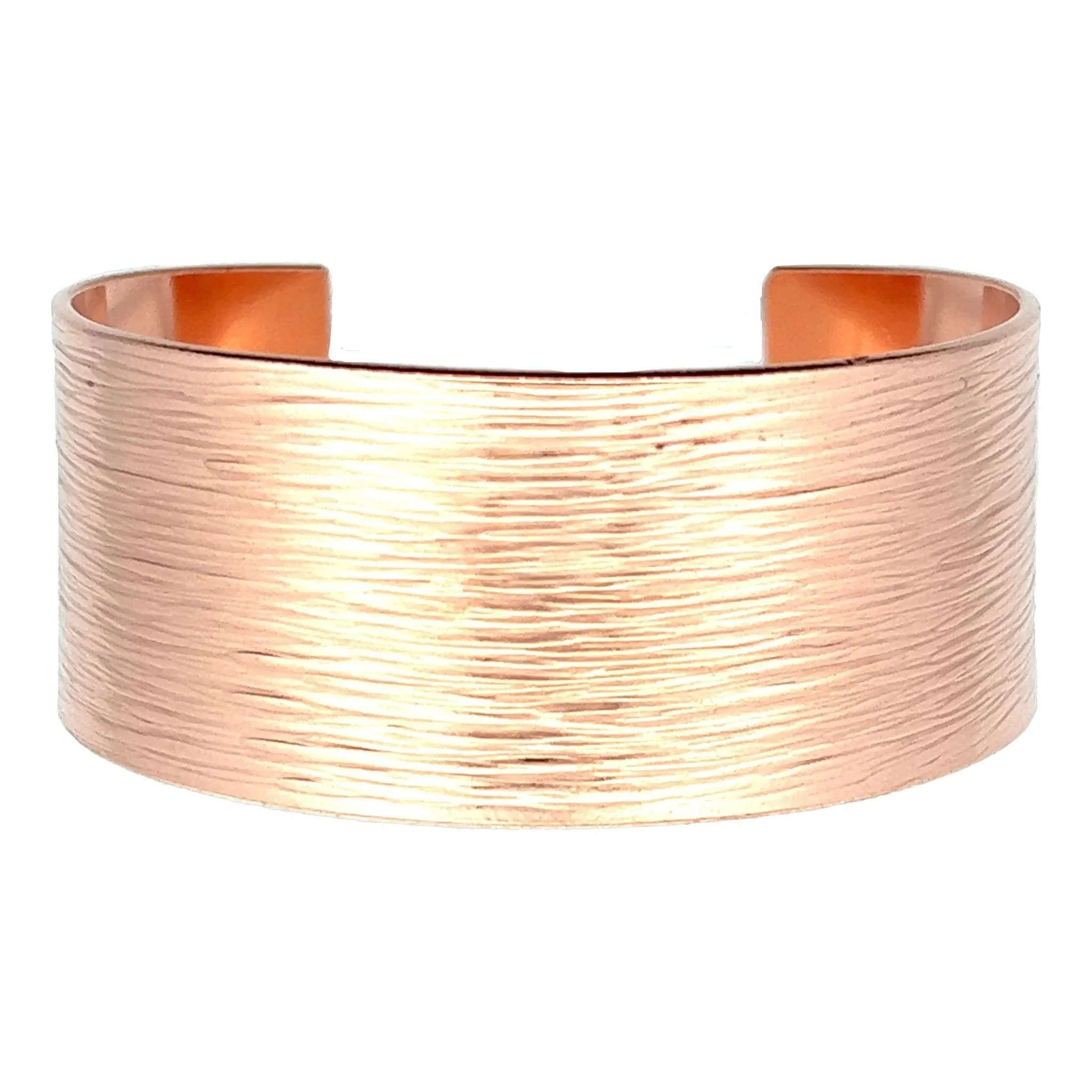 1 Inch Wide Bark Copper Cuff Bracelet - Solid Copper Cuff