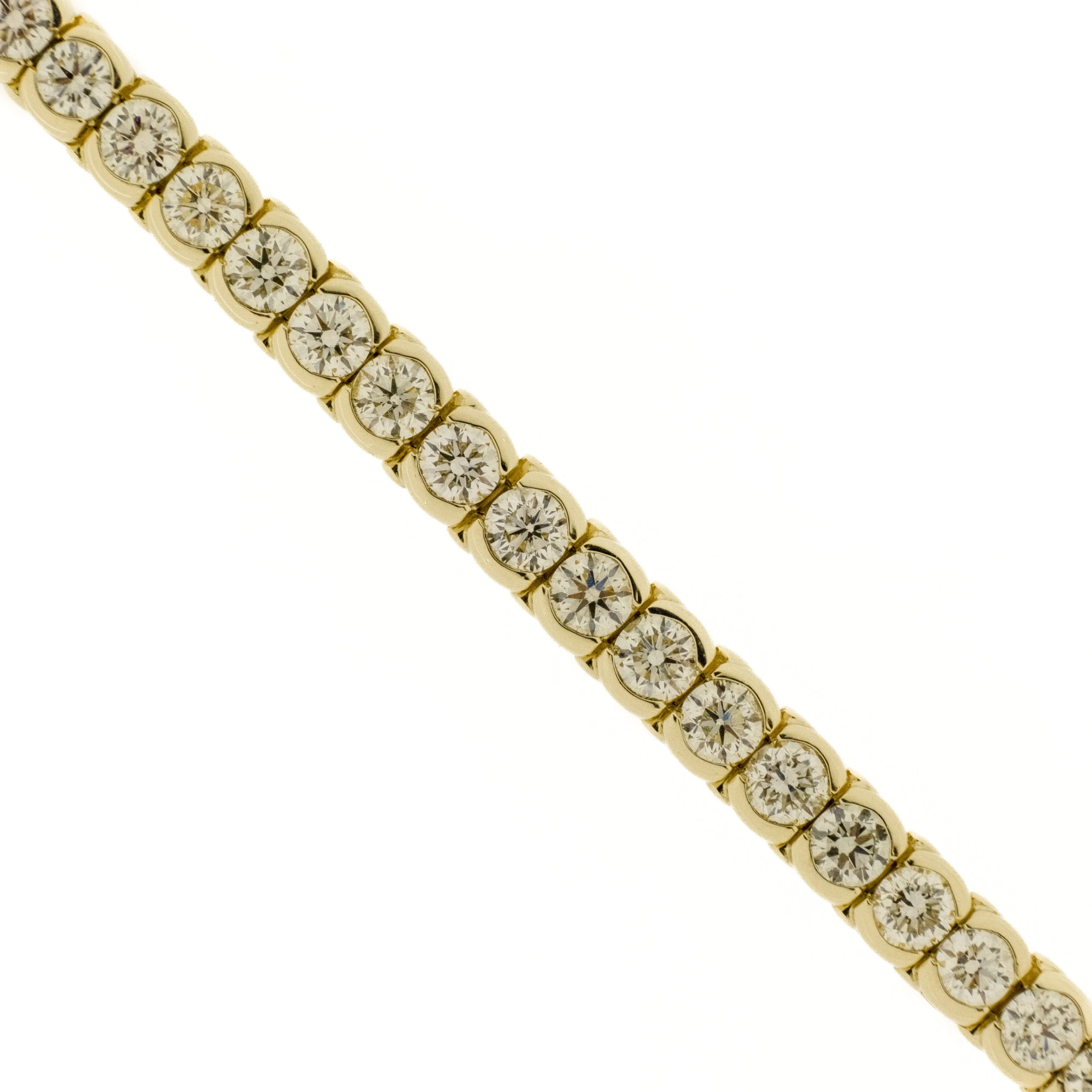 10.50ctw Round Brilliant Diamond 6.75" Tennis Bracelet in 14K Yellow Gold