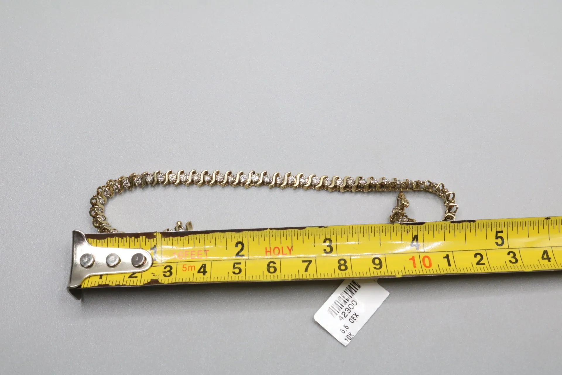 10K Yellow Gold Diamond Tennis Bracelet (1.47 CTW) (Length 4.5")