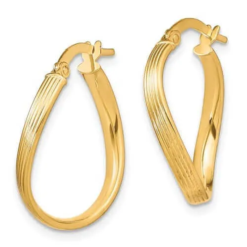 10kt Yellow Gold Polished Hinged Hoop Earrings