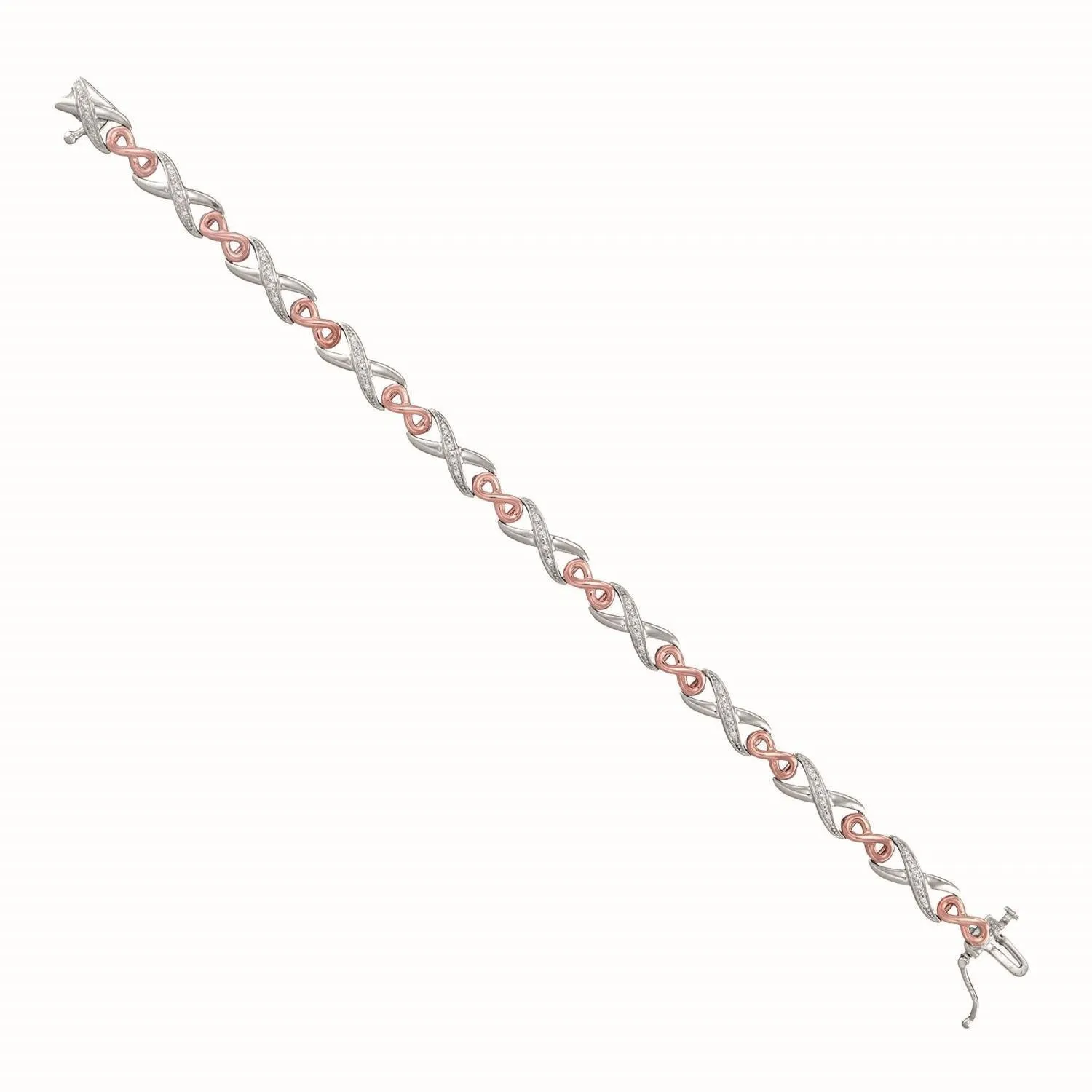 1/10 CTW Diamond Infinity 7-inch Bracelet in Sterling Silver