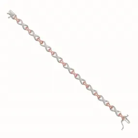 1/10 CTW Diamond Infinity 7-inch Bracelet in Sterling Silver