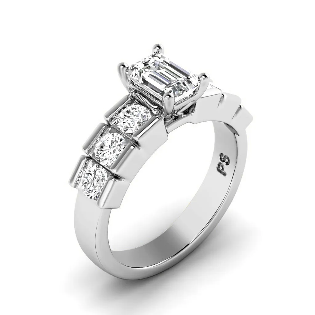 1.20-2.35 CT Round & Emerald Cut Diamonds - Engagement Ring