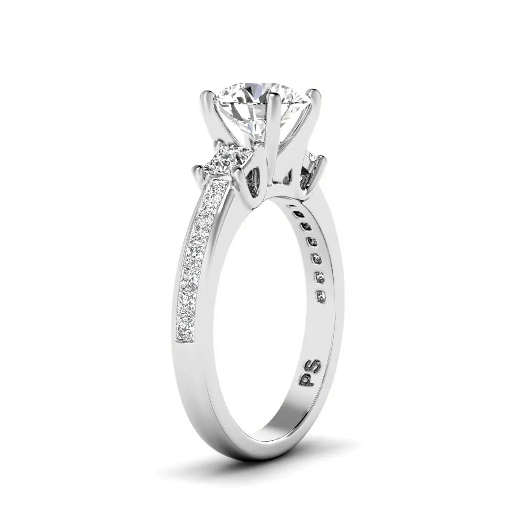 1.25-3.75 CT Princess & Round Cut Lab Grown Diamonds - Engagement Ring