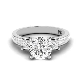 1.25-3.75 CT Princess & Round Cut Lab Grown Diamonds - Engagement Ring