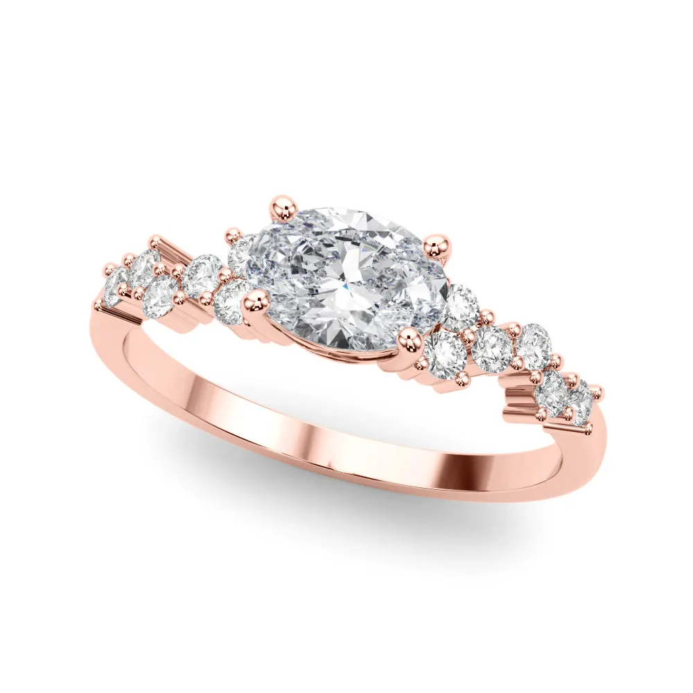 14K East to West Engagement Ring