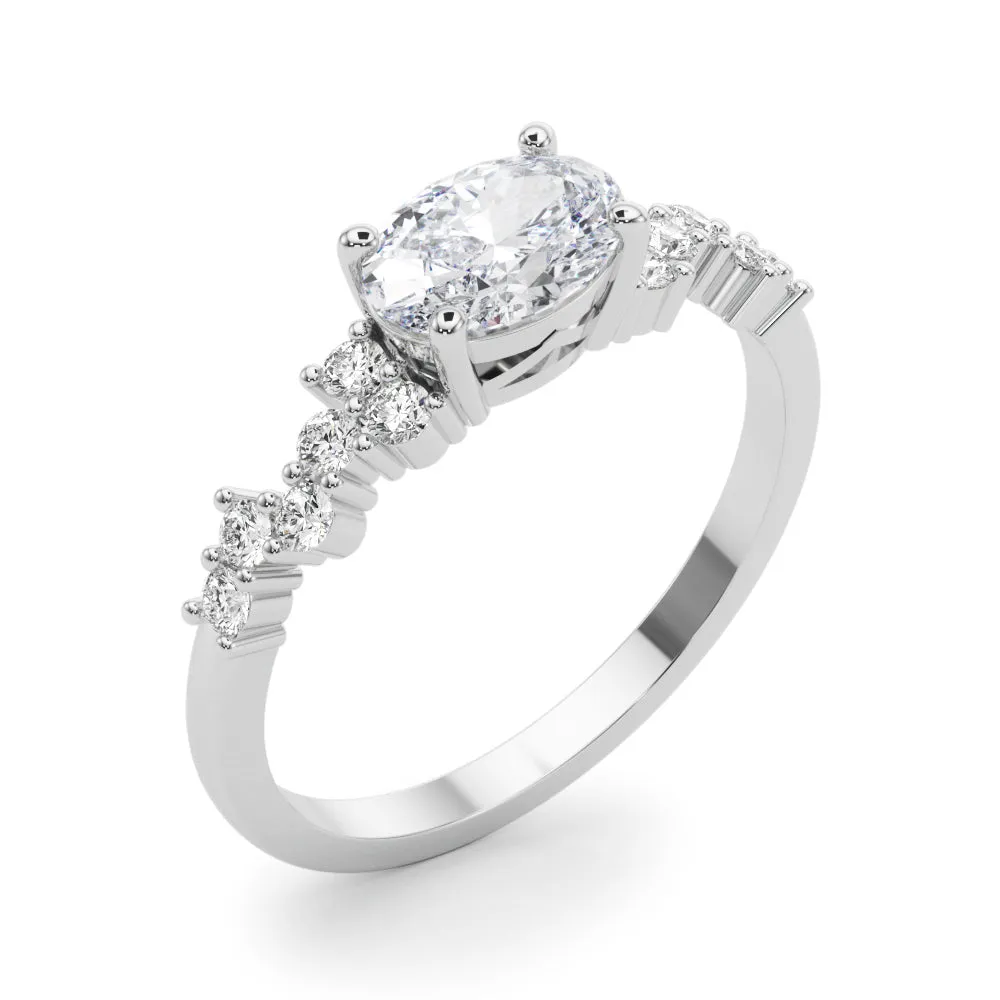 14K East to West Engagement Ring