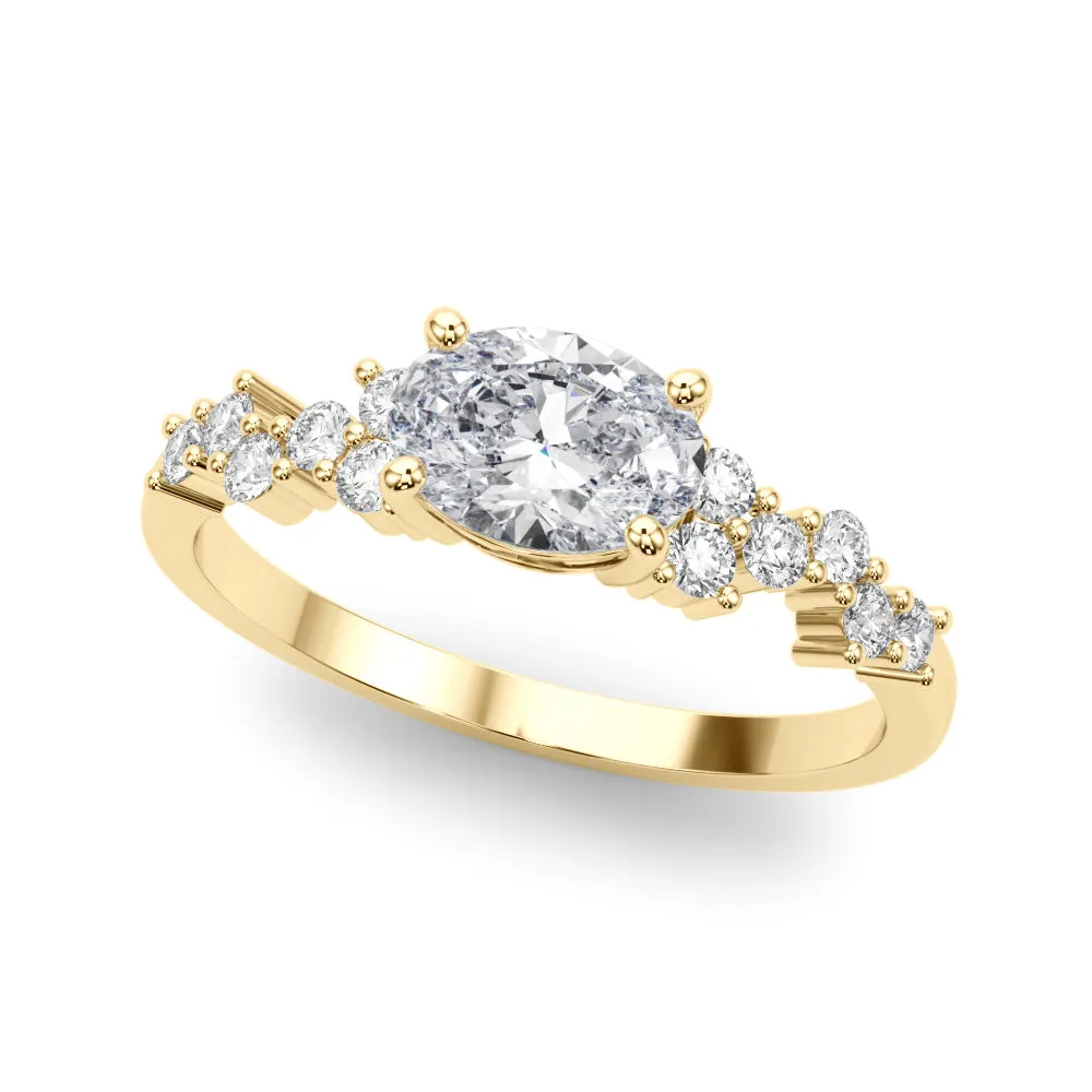 14K East to West Engagement Ring