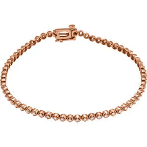 14K Rose 1 CTW Diamond Line Bracelet