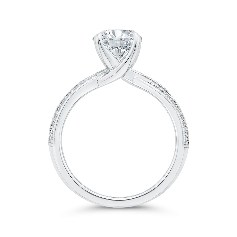 14K White Gold Diamond Engagement Ring (Semi-Mount)