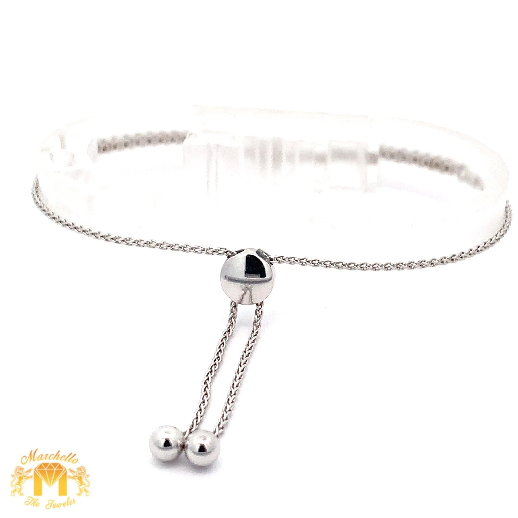 14k White Gold Tennis Ladies`Diamond Bracelet