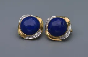 14K yellow gold Lapis Lazuli earrings