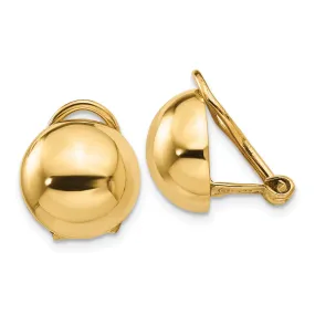 14k Yellow Gold Non-pierced Ball Earrings