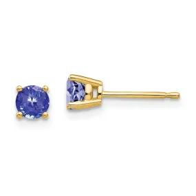 14k Yellow Gold Tanzanite Earring