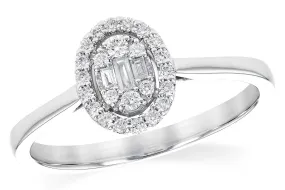 14KW Oval Cluster Diamond Engagement Ring (Size 7)