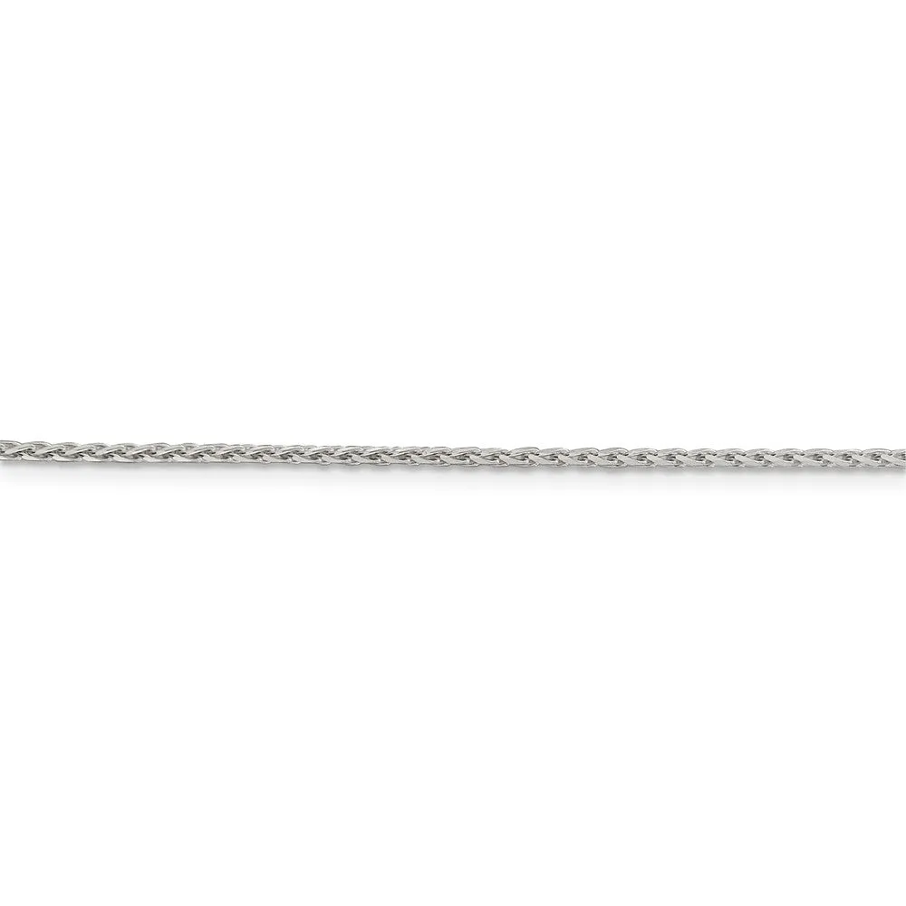 1.5mm Sterling Silver Diamond Cut Solid Round Spiga Chain Bracelet