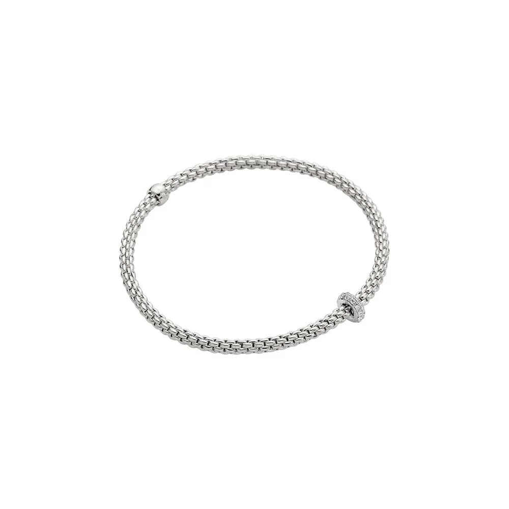 18k White Gold Prima Flex'it Pave Diamond Bracelet