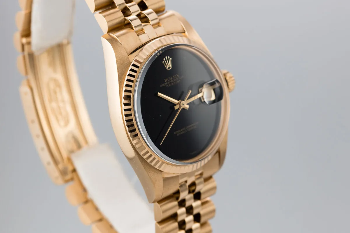 1972 Rolex 18K YG DateJust 1601 with Onyx Dial