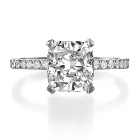 2.61 ct Cushion Cut Diamond Engagement Ring