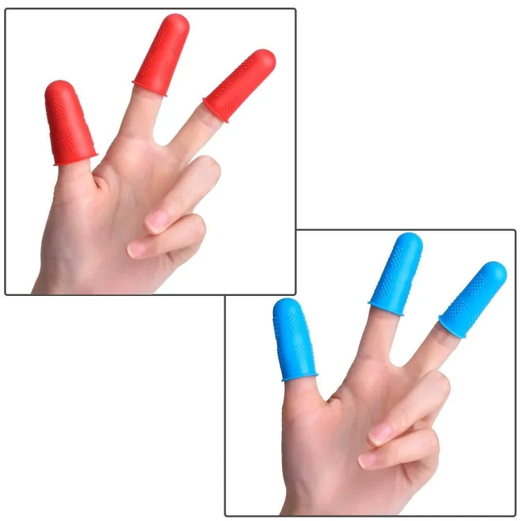 4 Sets Anti-scalding Non-slip High Temperature Resistant Silicone Finger Cuff With Particles(Random Color)