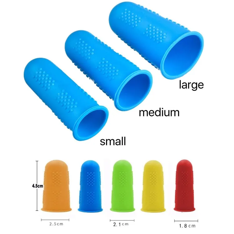 4 Sets Anti-scalding Non-slip High Temperature Resistant Silicone Finger Cuff With Particles(Random Color)