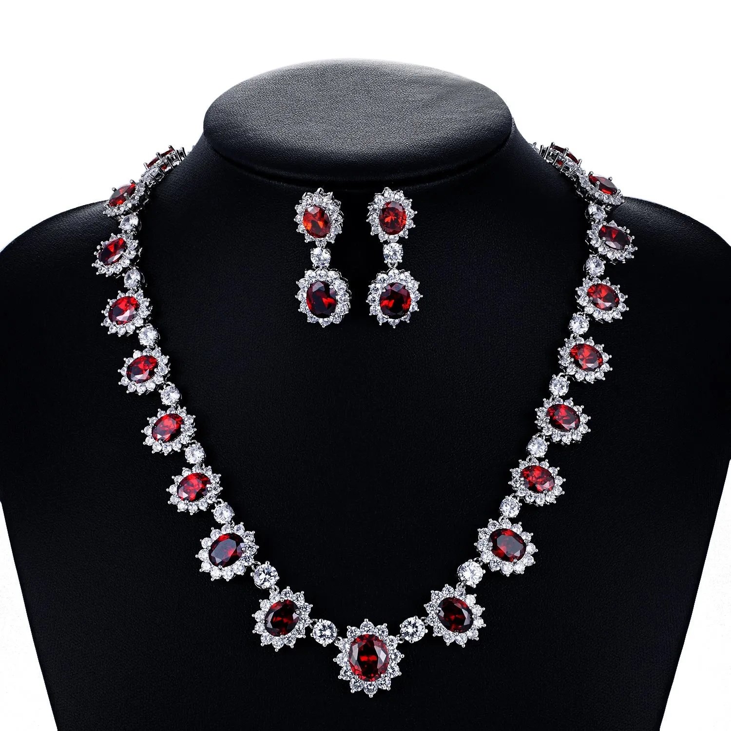 5A Grade Cubic zirconia Bridal Sets, Necklace Earring Set for Wedding CN10142