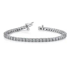 6 Carat Round 14k White Gold 4 Prong Diamond Tennis Bracelet (Classic Quality)