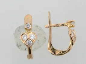 6628 - 19.2k Portuguese Gold Kid's C.Z. Earrings