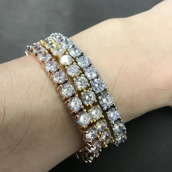 6MM CZ 1 Row Bling Bling Tennis Bracelet Gold