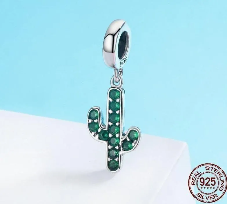 925 Sterling Silver Strong Cactus Pendant Charm Jewelry Without Chain