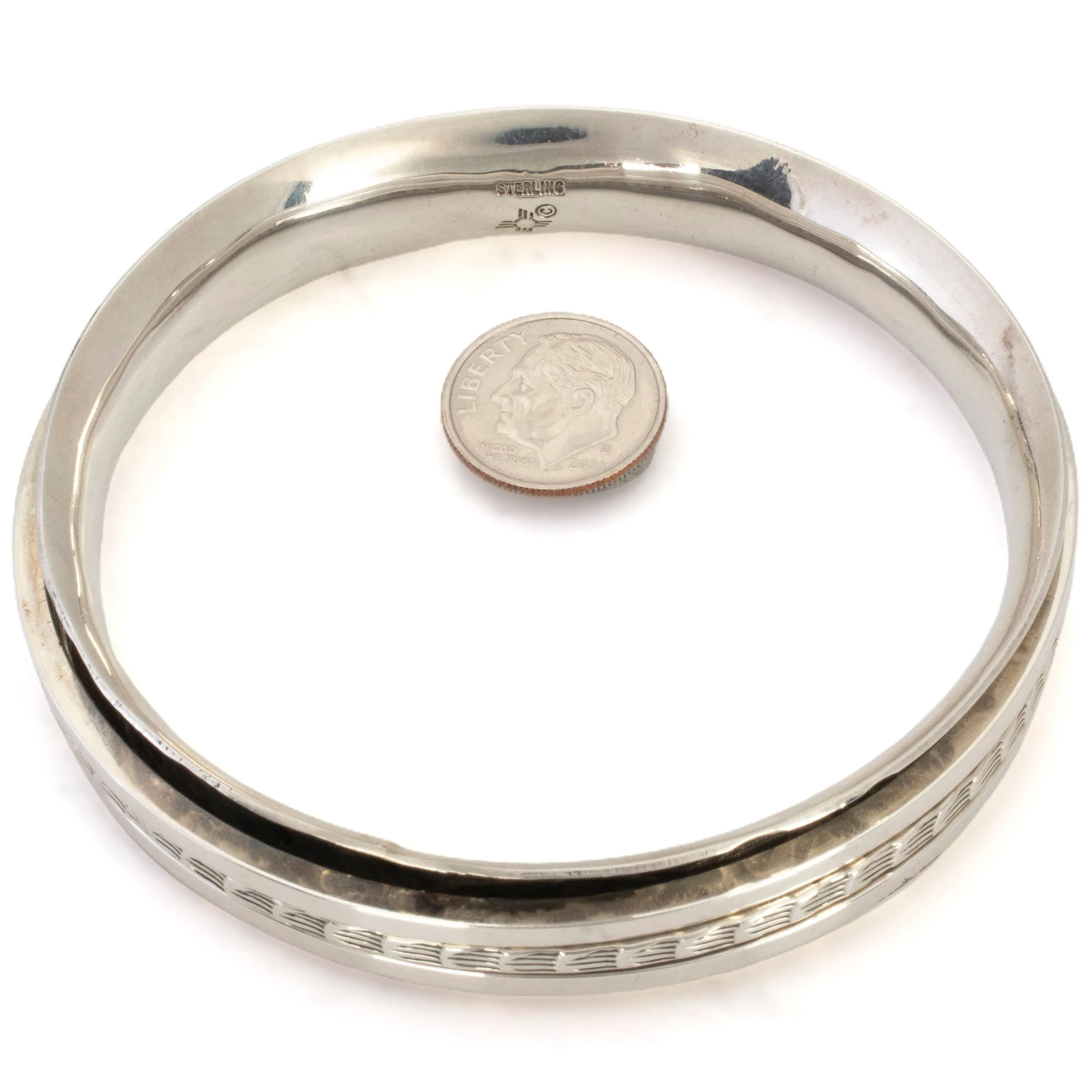 925 Sterling Silver USA Native American Made Bangle