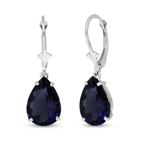 9.3 Carat 14K Solid White Gold Testimony Sapphire Earrings