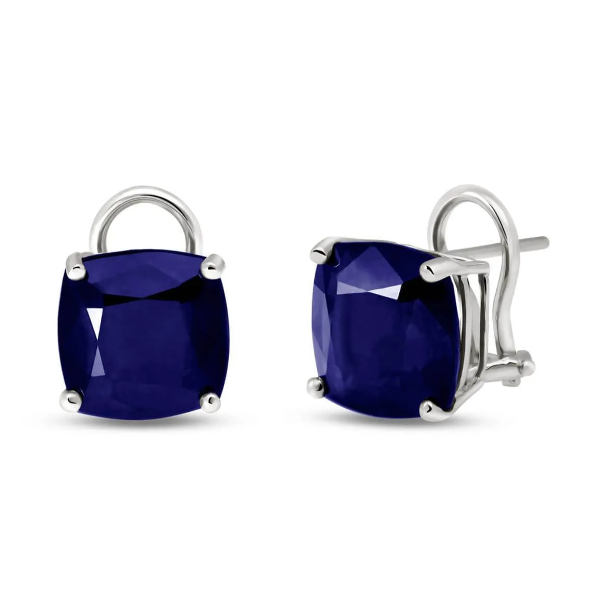 9.66 Carat 14K Solid White Gold What A Party Sapphire Earrings