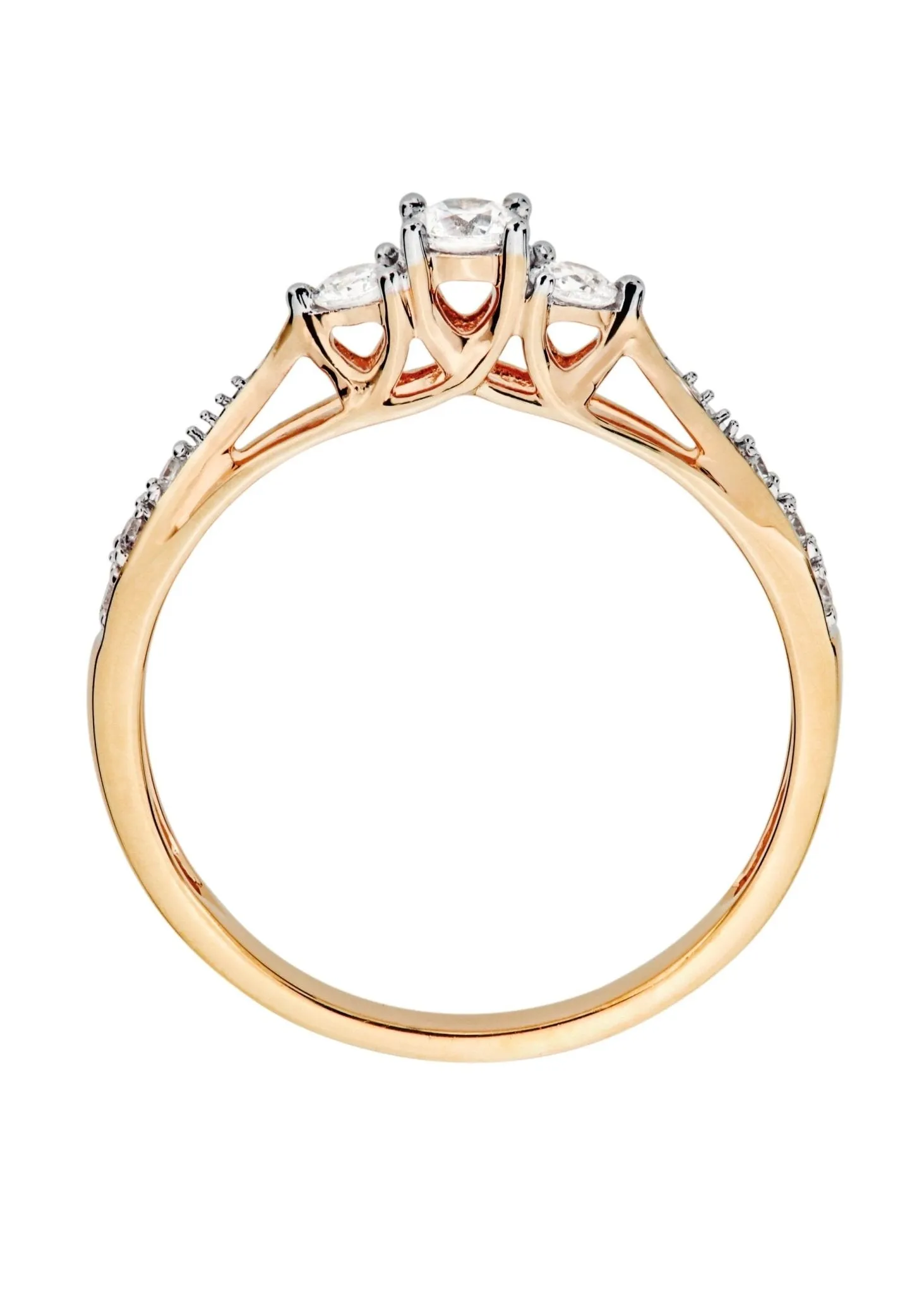 9ct Rose Gold 0.23ct Three Stone Diamond Ring