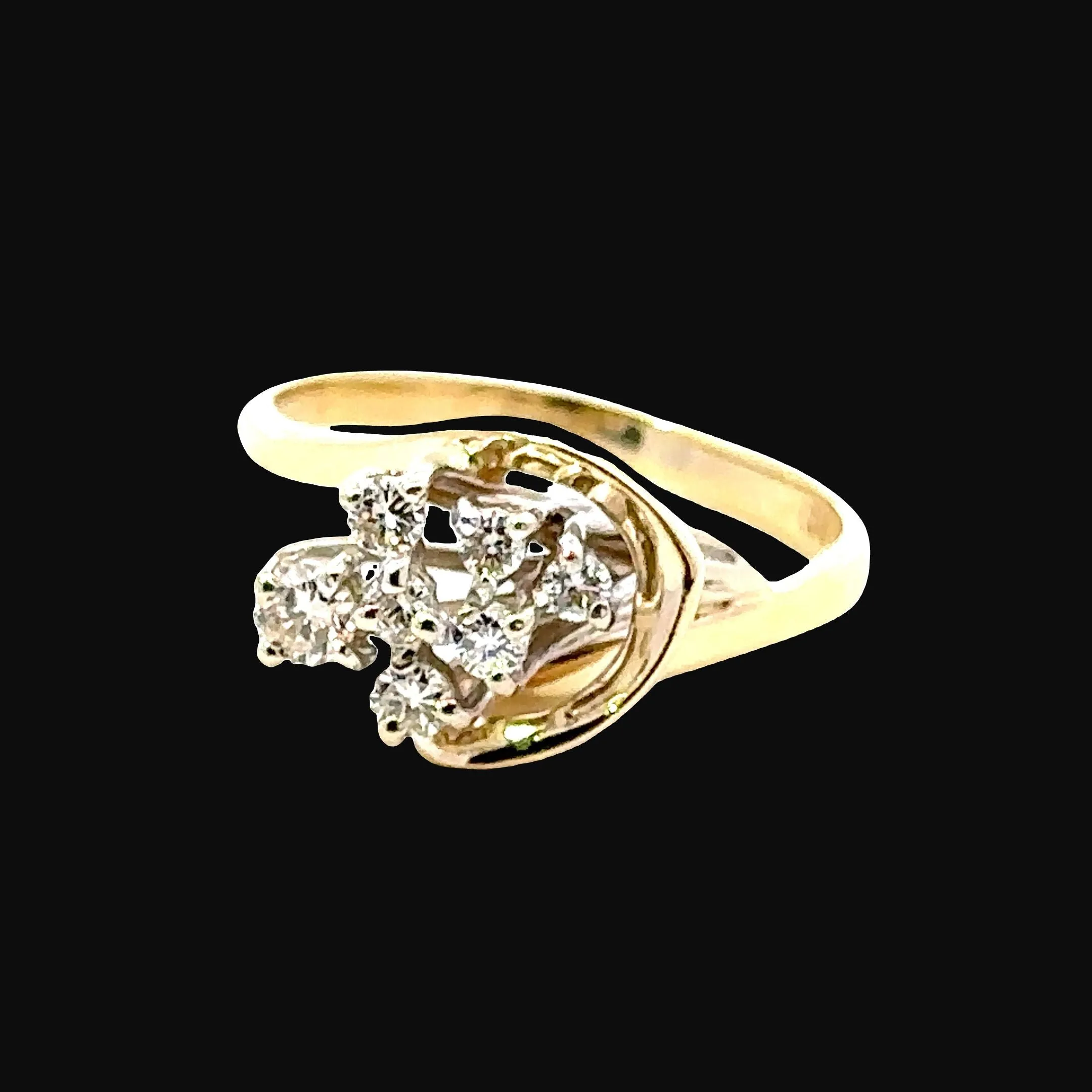 9ct Yellow & White Gold 7 stone Diamond Ring