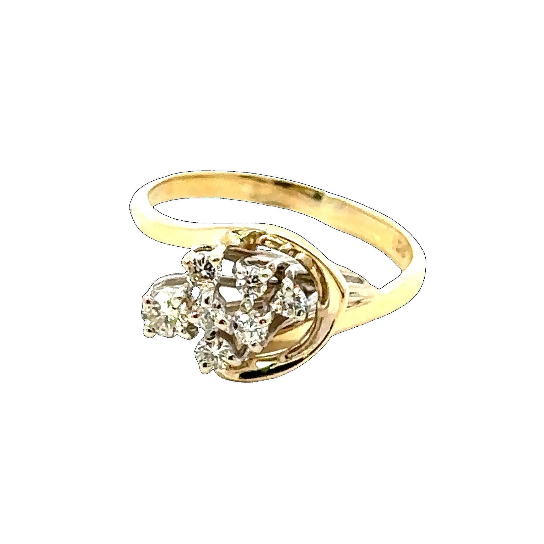 9ct Yellow & White Gold 7 stone Diamond Ring