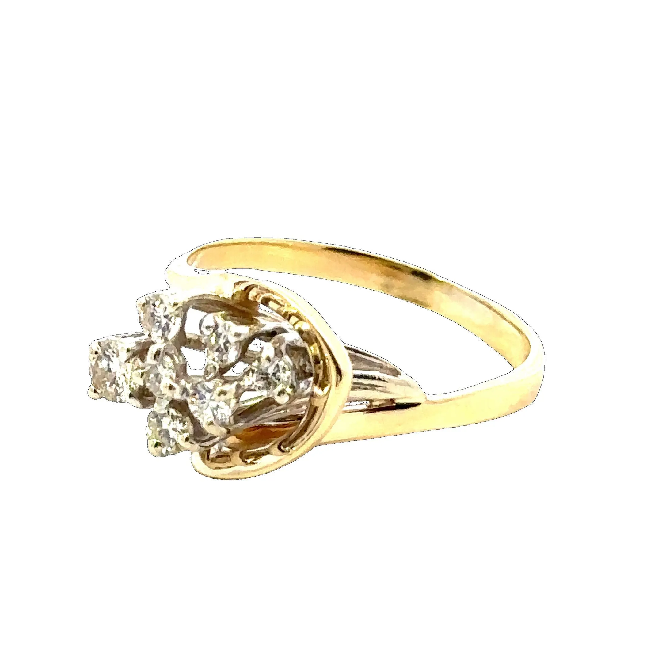 9ct Yellow & White Gold 7 stone Diamond Ring