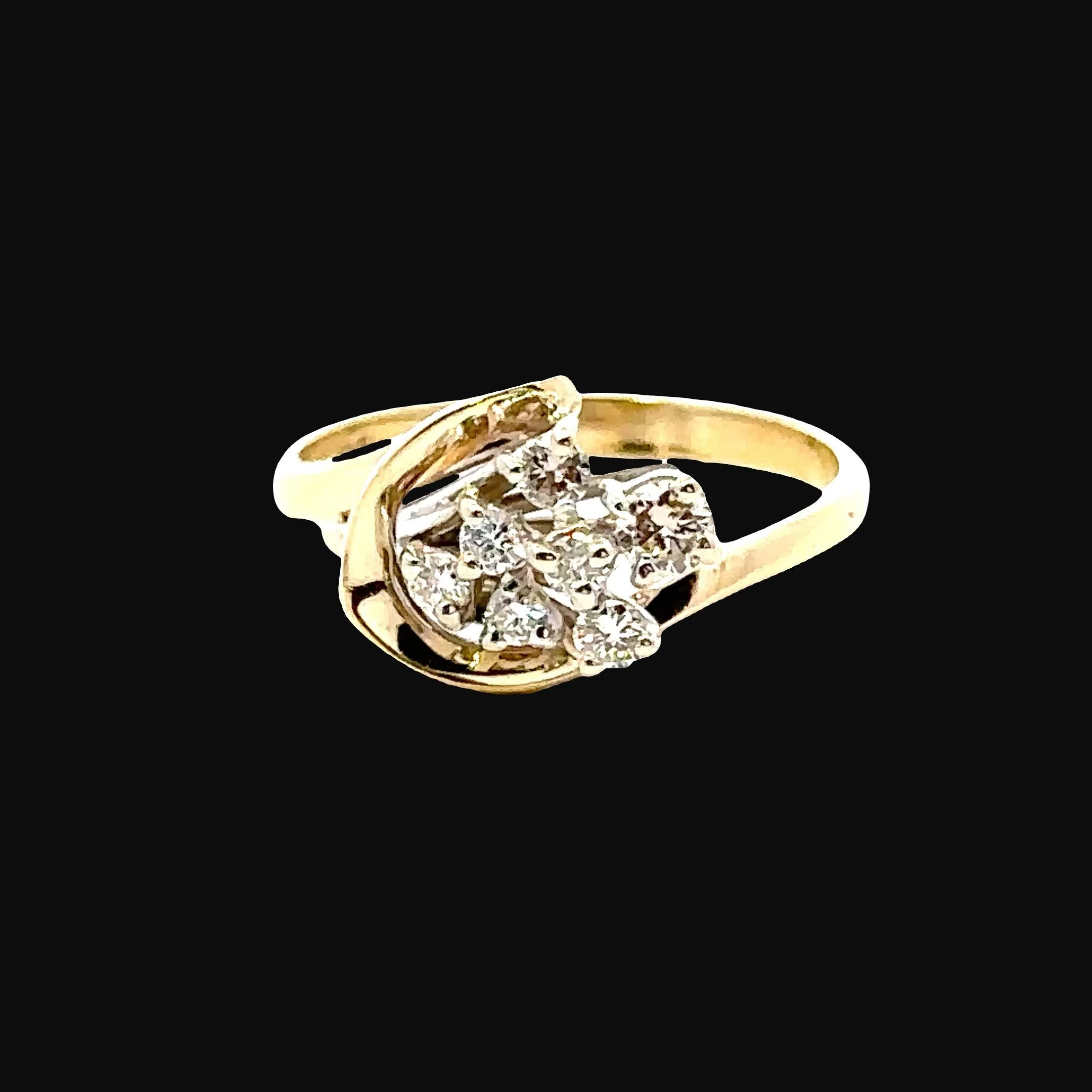 9ct Yellow & White Gold 7 stone Diamond Ring