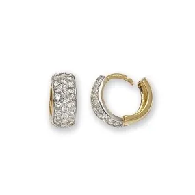 9ct Yellow Gold Zirconia Hinged Earrings ER024