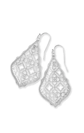 Addie Earrings Rhodium Filigree Metal