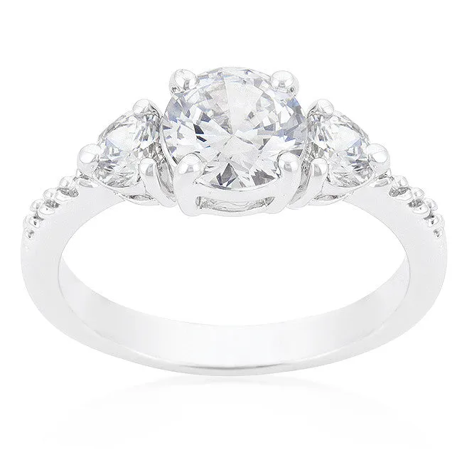 Alba Three Round Stone Engagement Ring | 2.5ct | Cubic Zirconia