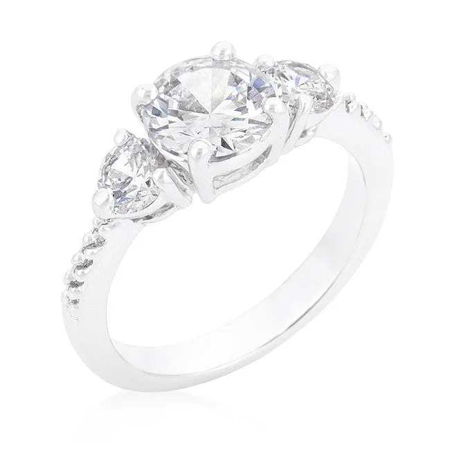 Alba Three Round Stone Engagement Ring | 2.5ct | Cubic Zirconia