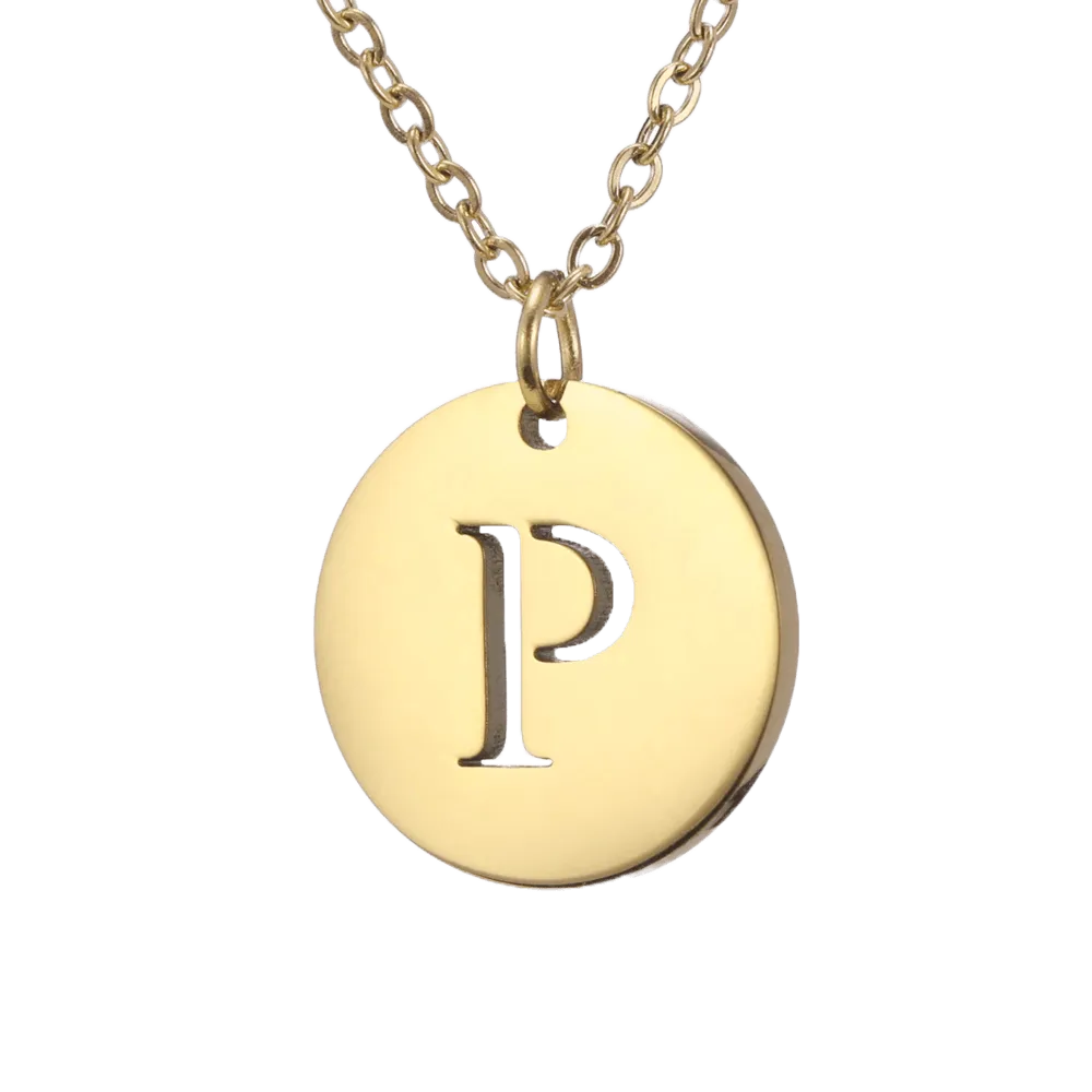 Alphabet Necklace Gold Plated - Letter P