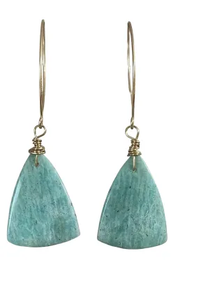 Amazonite dangle earrings on gold fill