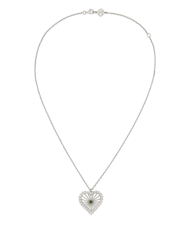 Amor Necklace | Sterling Silver | Chrome Diopside