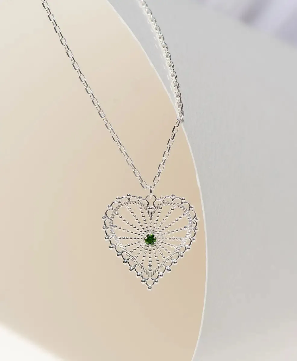 Amor Necklace | Sterling Silver | Chrome Diopside