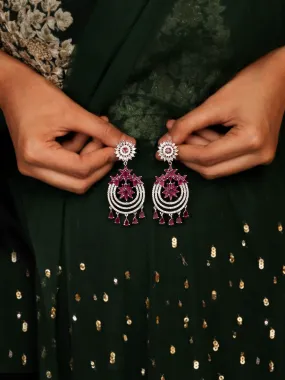 Anantara Party Wear Earrings With Beautiful Pink Color Stones For Womens