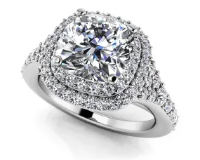 Andrea Love Cushion Cut Diamond Engagement Ring with 2.11 ct. (1.50 ct. center diamond)