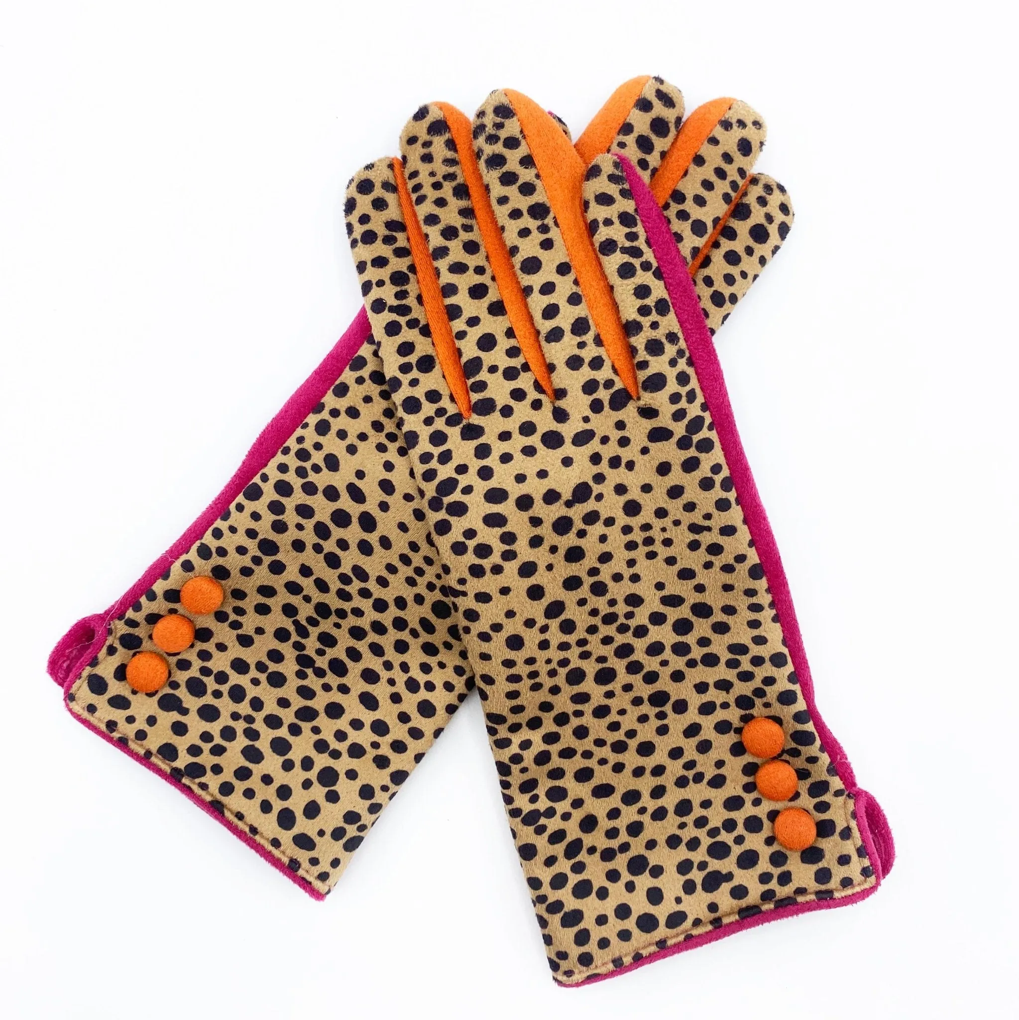 Animal Print 'Cheetah' Suedette Gloves