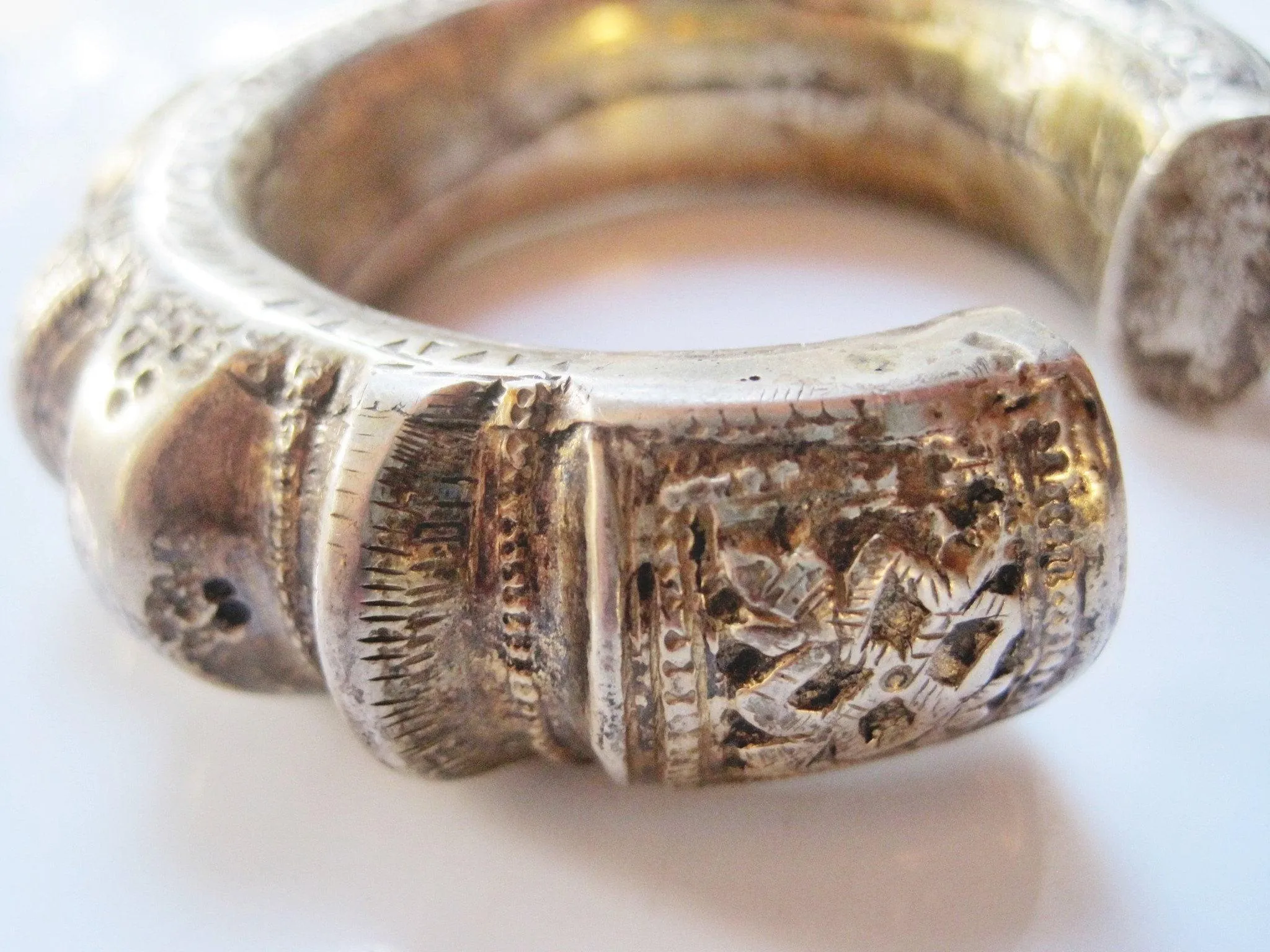 Antique Omani Baluchi Silver Crescent Silver Bracelet